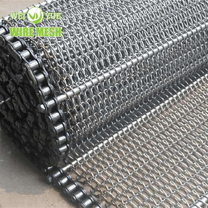 304 316 316L Frozen Mechanical Balanced Weave Edelstahl-Metallkettenf&ouml;rderb&auml;nder